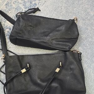 Elegant Black Leather Women's Bag Set